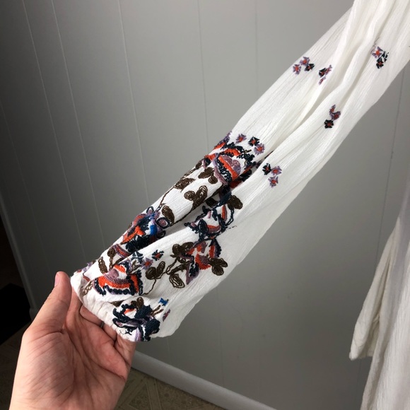 🦄 Free People Oxford Embroidered White Mini Dress - Picture 6 of 8